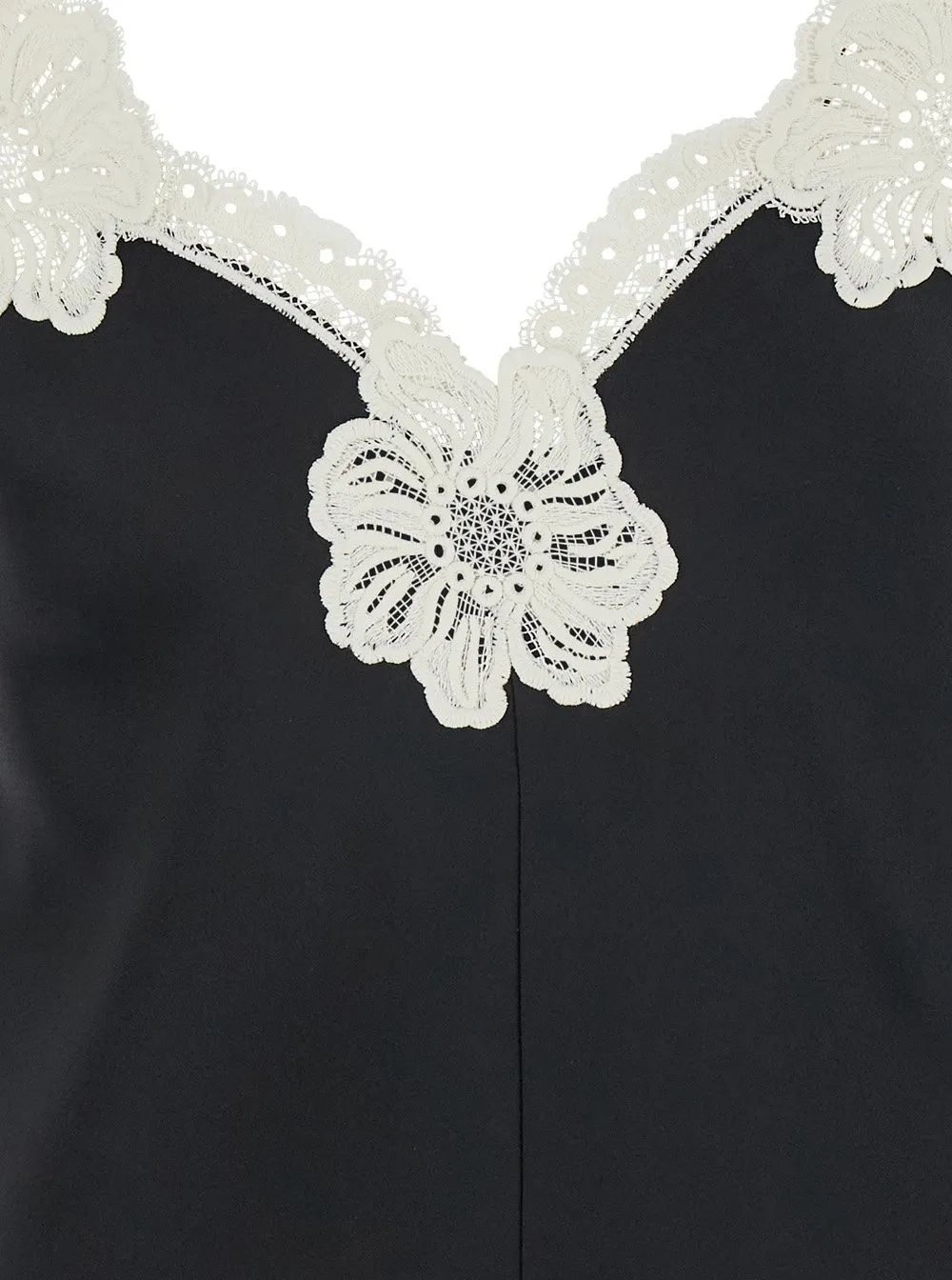 Jil Sander Floral-Embroidered V-Neck Top