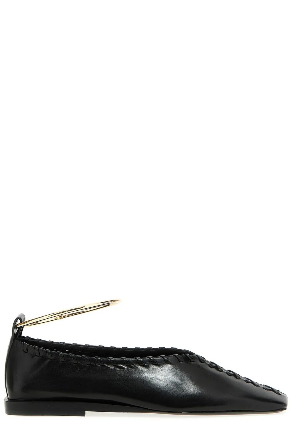 Jil Sander Ring-Detailed Stitching Ballet Flats