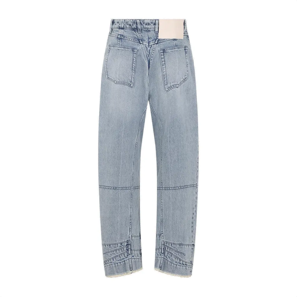 Jil Sander Tapered-Leg Frayed-Hem Jeans