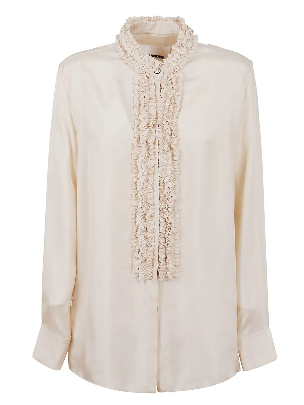 Jil Sander	Long Sleeved Ruffled Trim Blouse