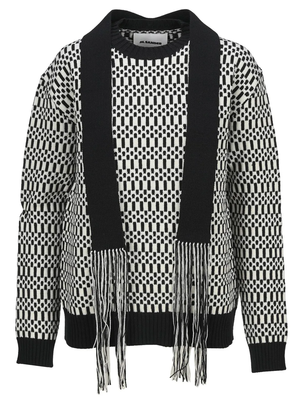 Jil Sander Scarf Embellished Knitted Jumper