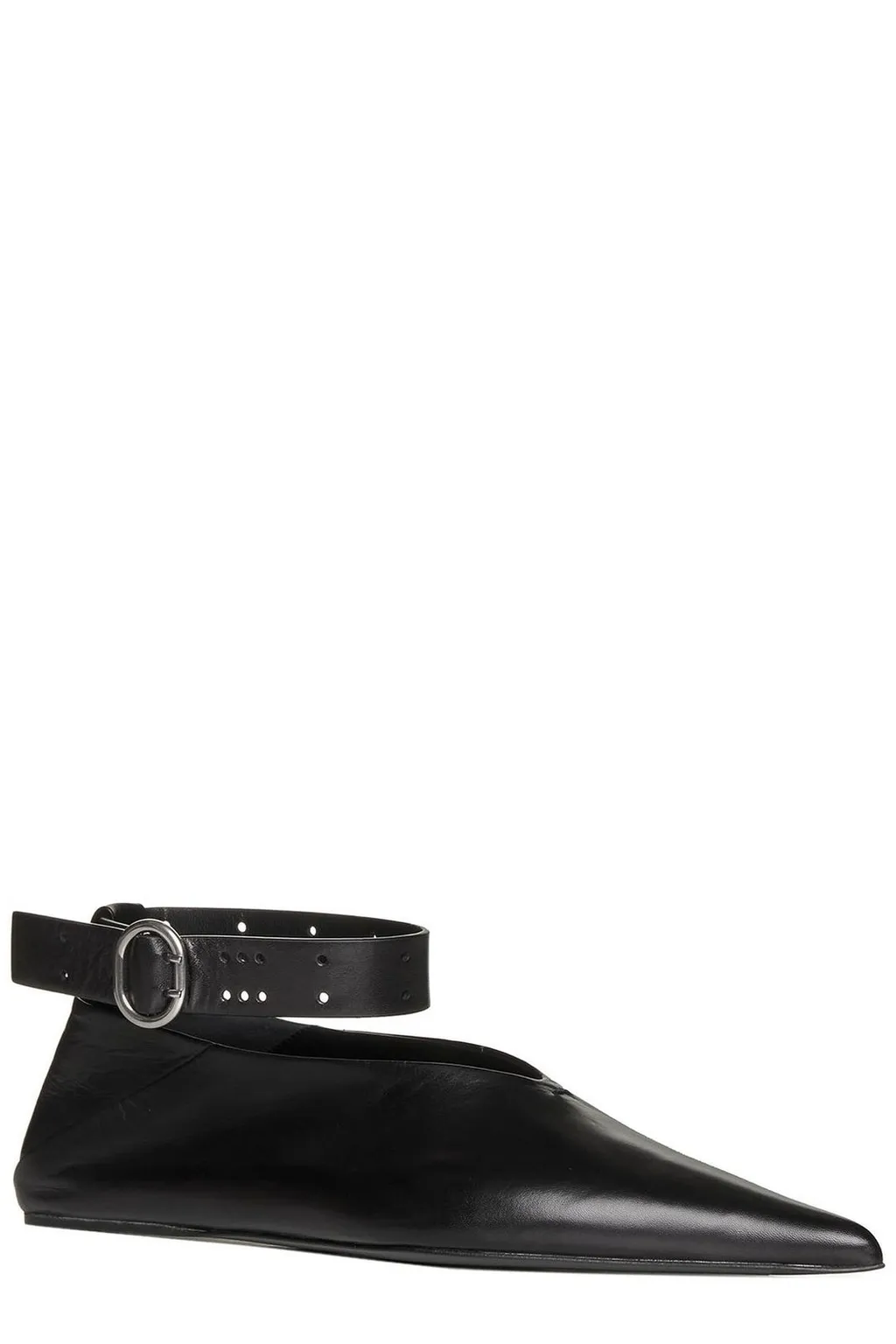 Jil Sander Buckle Ankle Pointed-Toe Flats