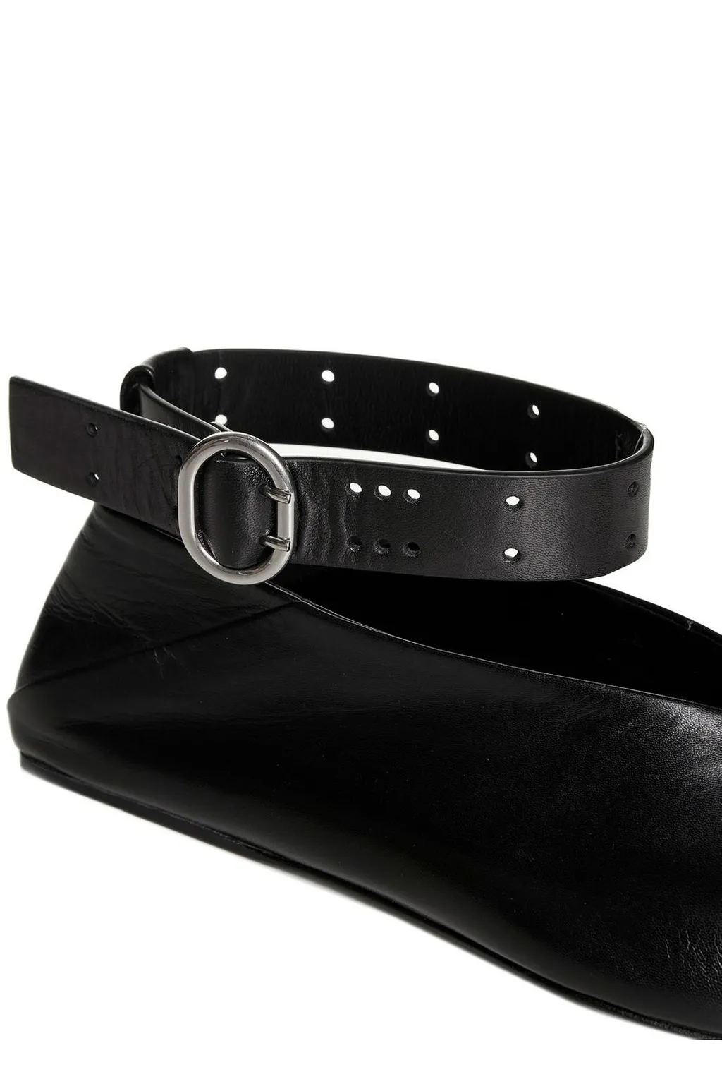 Jil Sander Buckle Ankle Pointed-Toe Flats