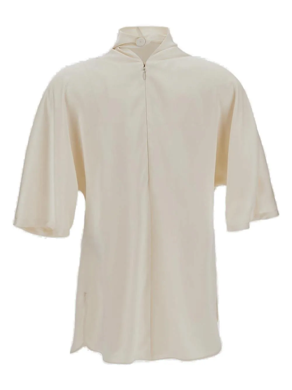 Jil Sander Short-Sleeved High-Neck Blouse