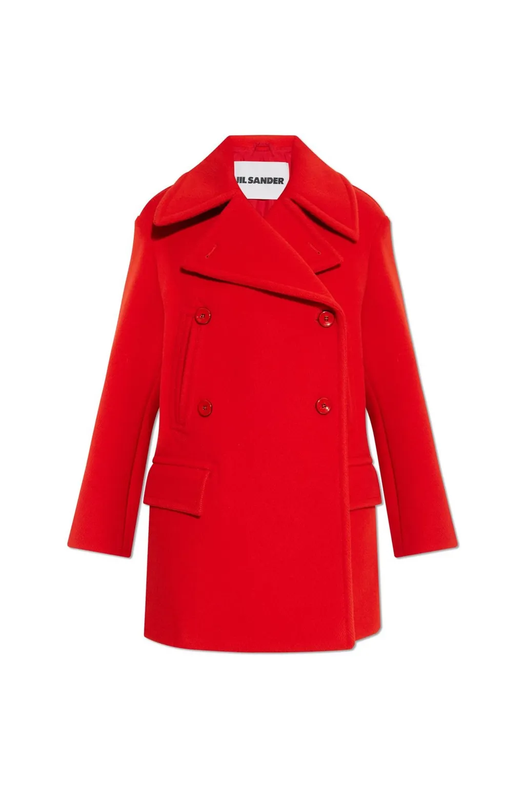 Jil Sander Double-Breasted Chevron Coat