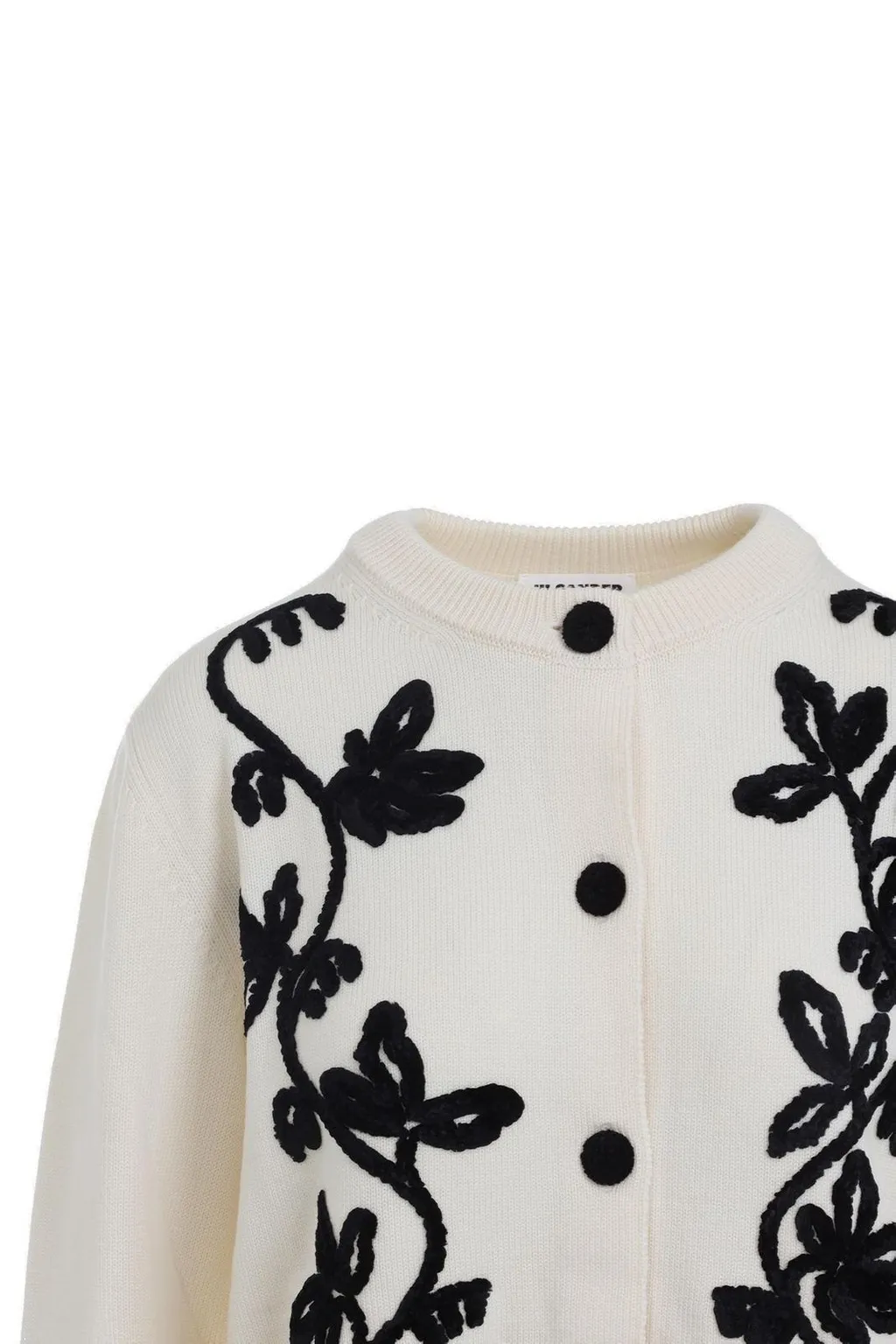 Jil Sander Floral Embroidered Cardigan