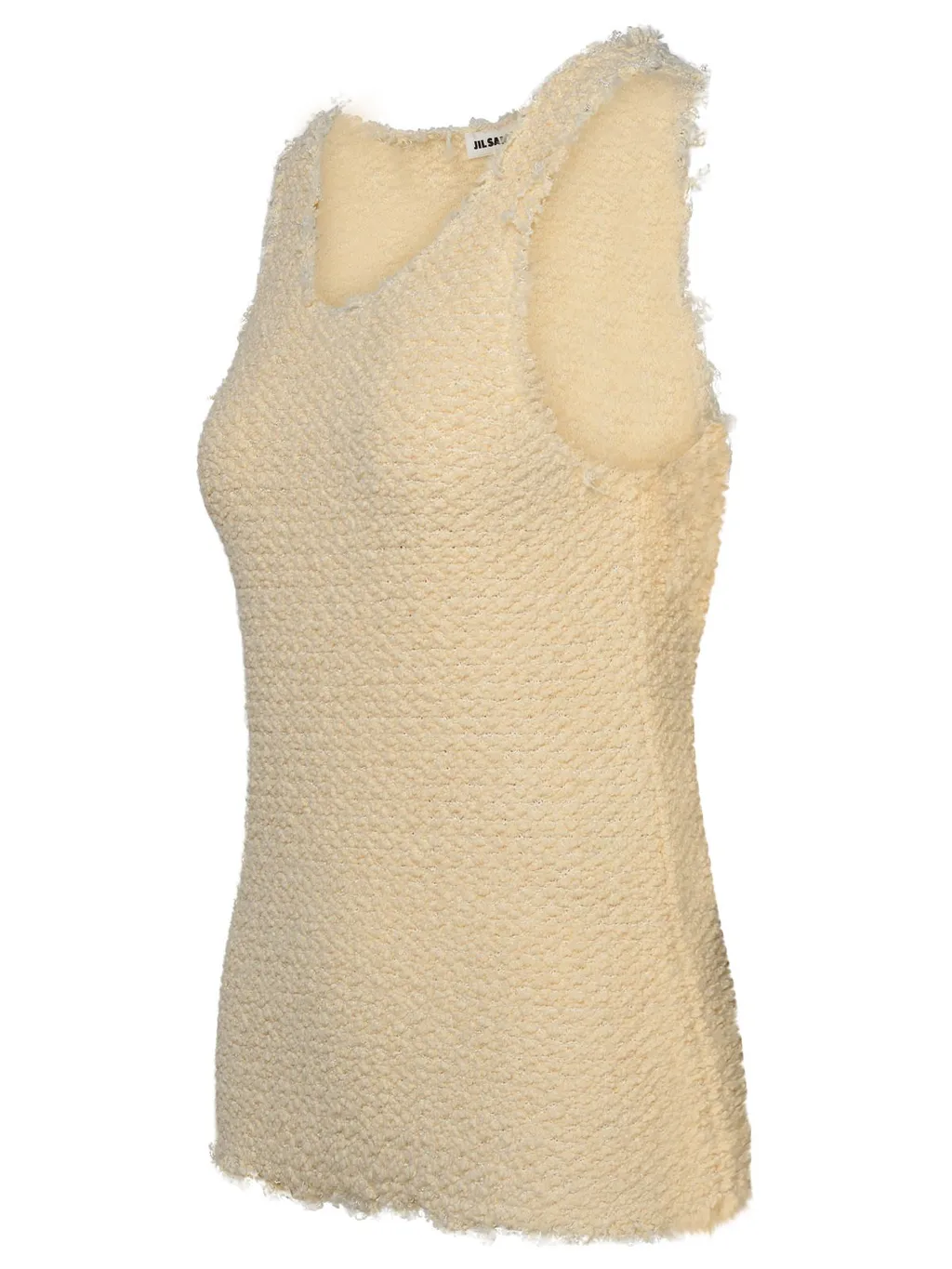 Jil Sander Frayed Hem Tweed Tank Top