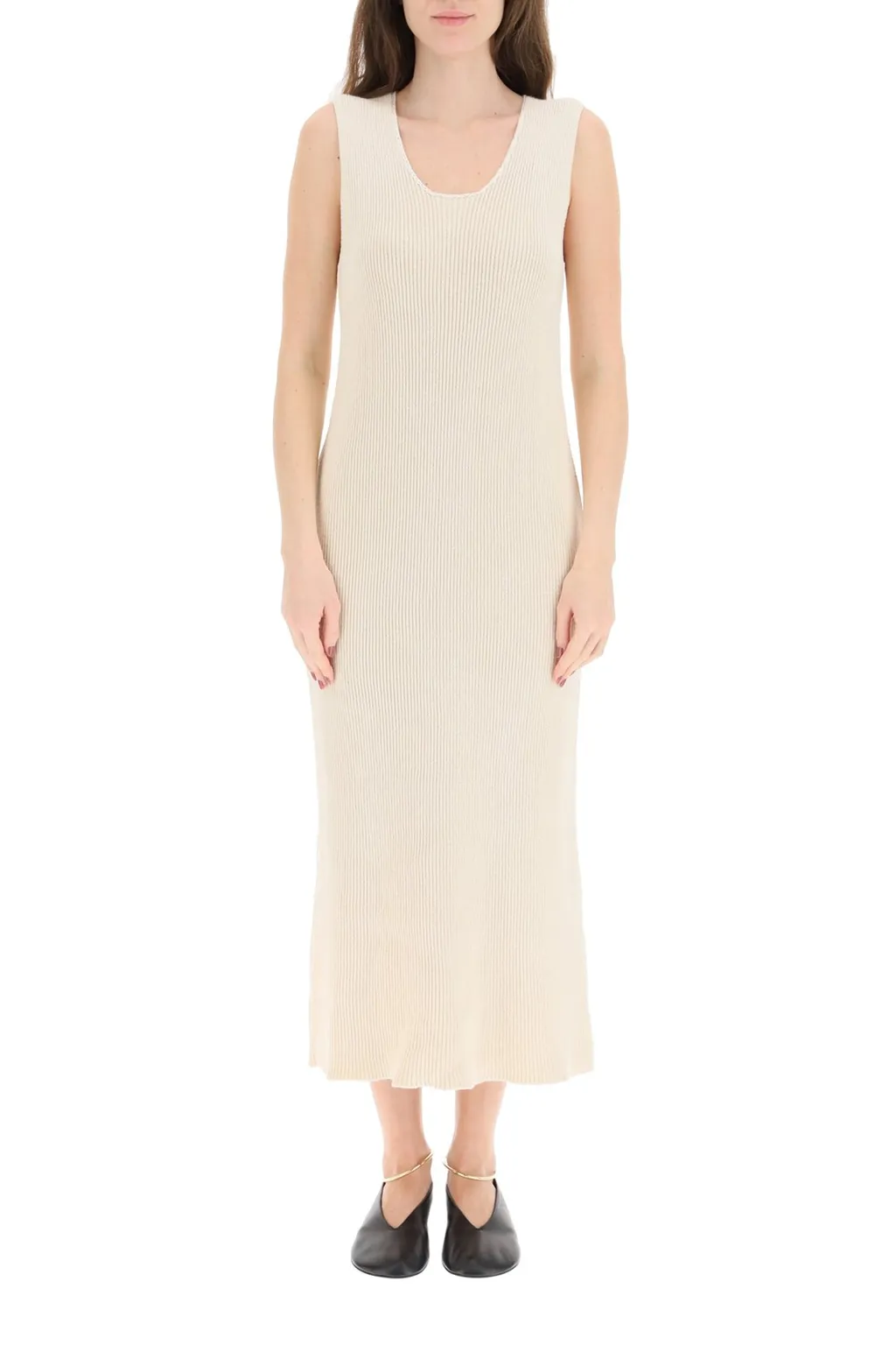 Jil Sander Scoop Neck Ribbed-Knit Dress