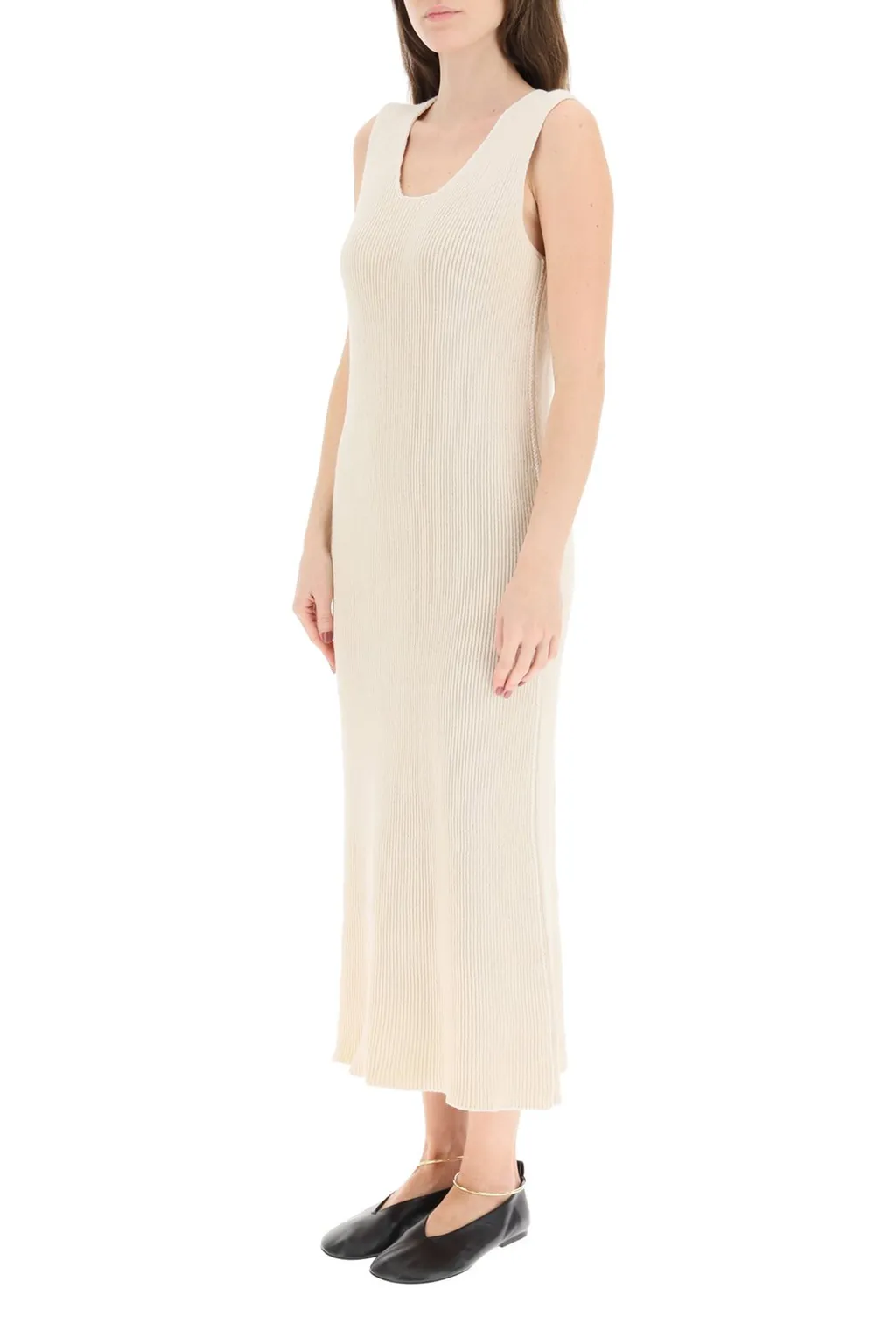 Jil Sander Scoop Neck Ribbed-Knit Dress