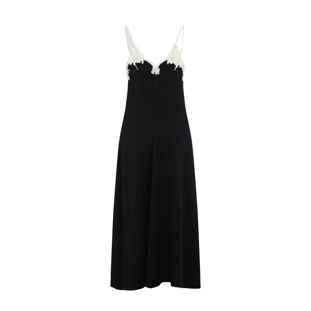 Jil Sander Lace Flower Detailed Midi Dress
