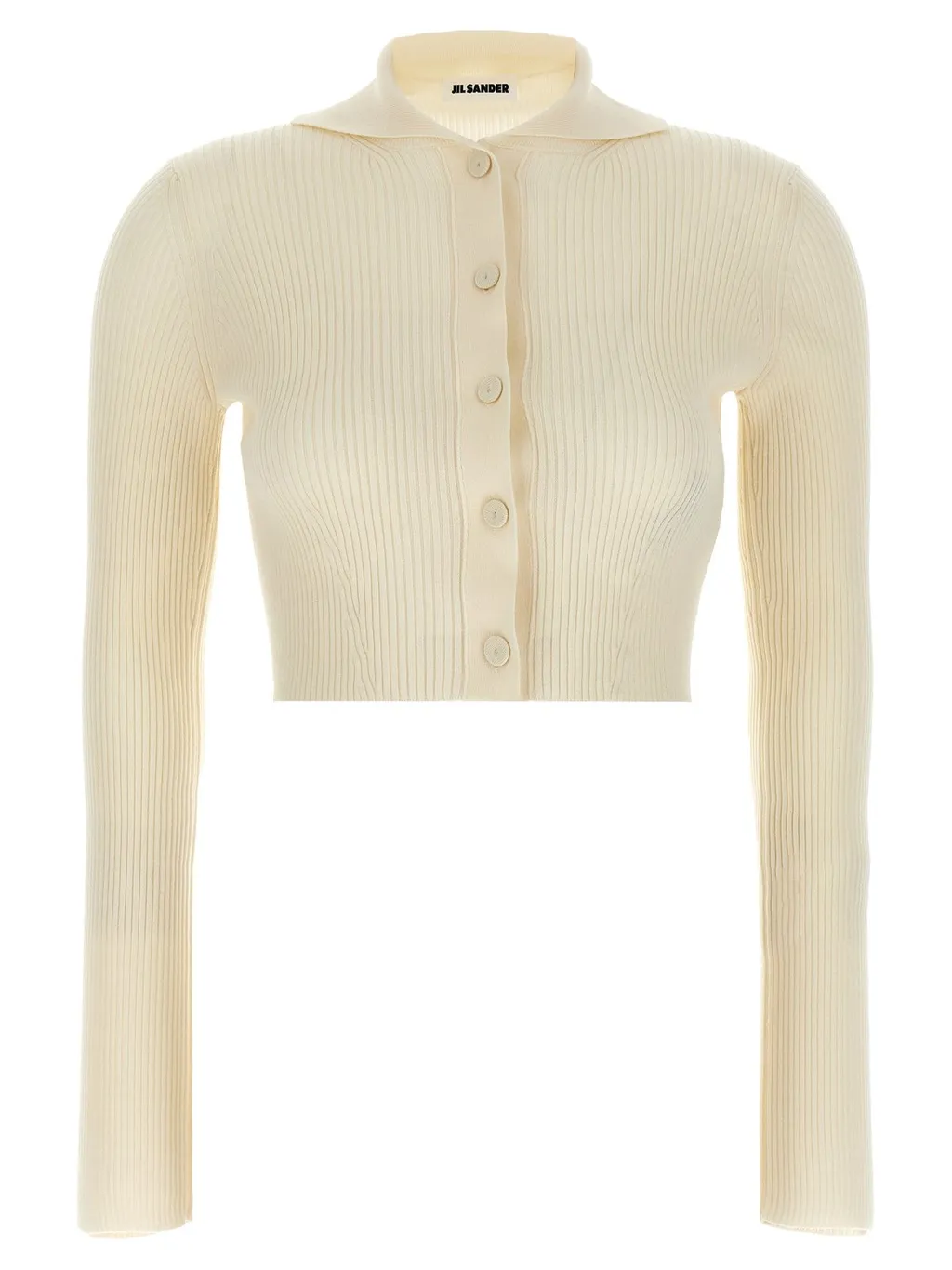 Jil Sander Ribbed Cropped Cardigan