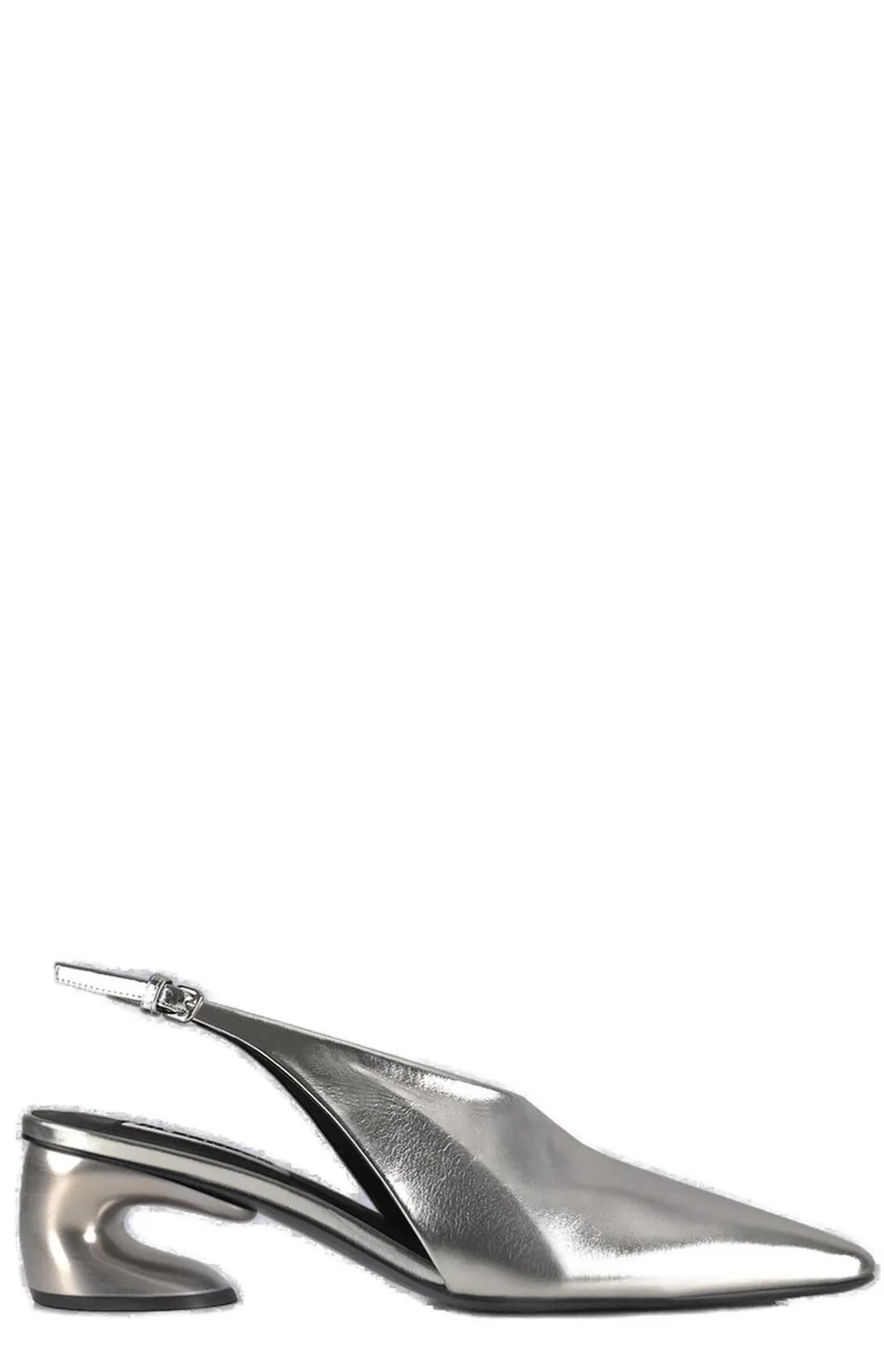 Jil Sander Square-Toe Slingback Pumps
