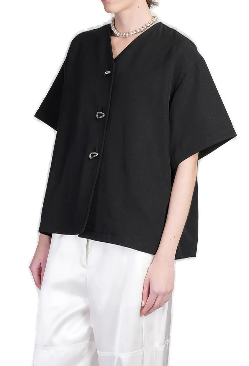 Jil Sander Short-Sleeved V-Neck Shirt
