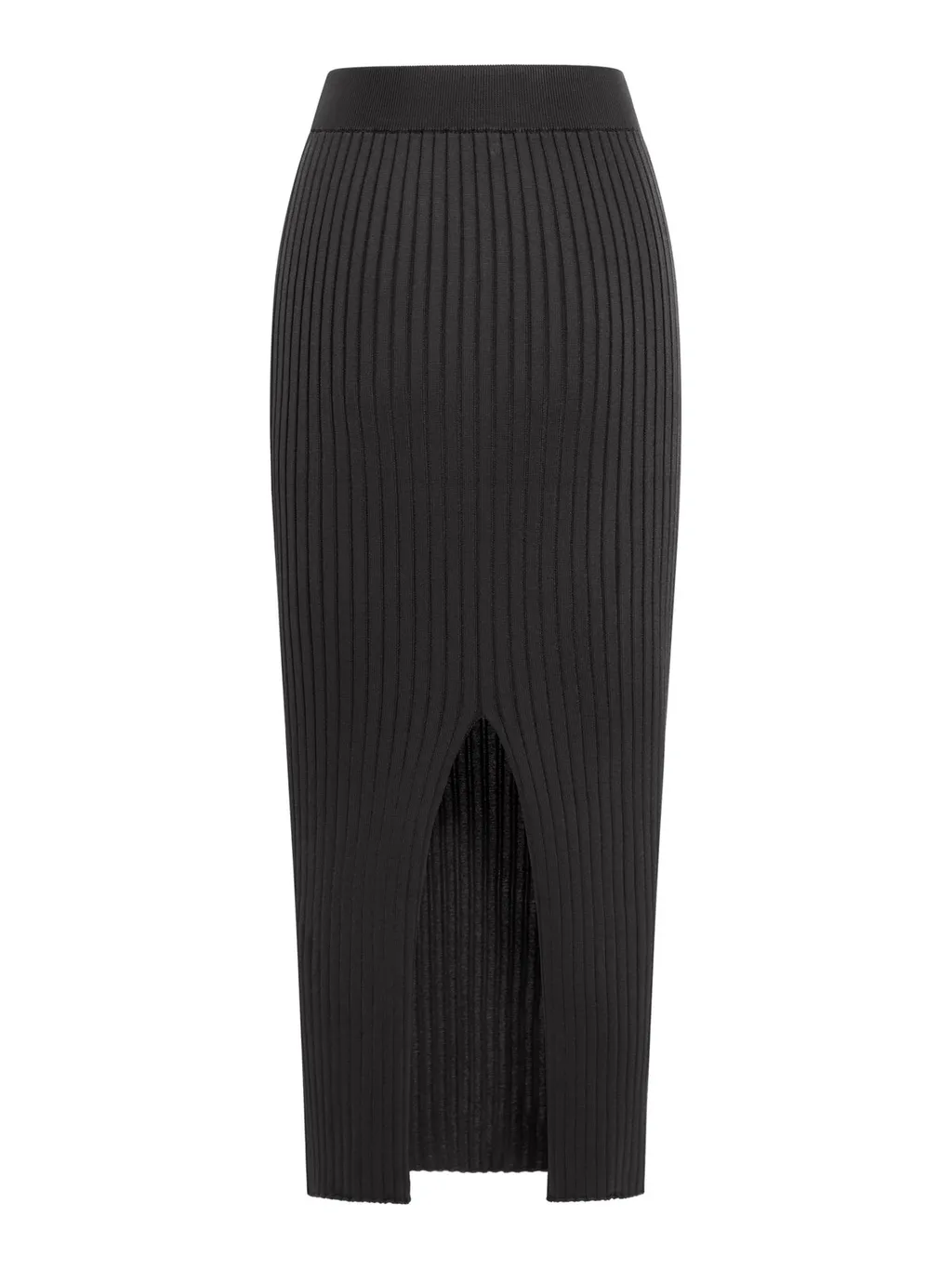 Jil Sander Ribbed-Knit Pull-On Midi Skirt
