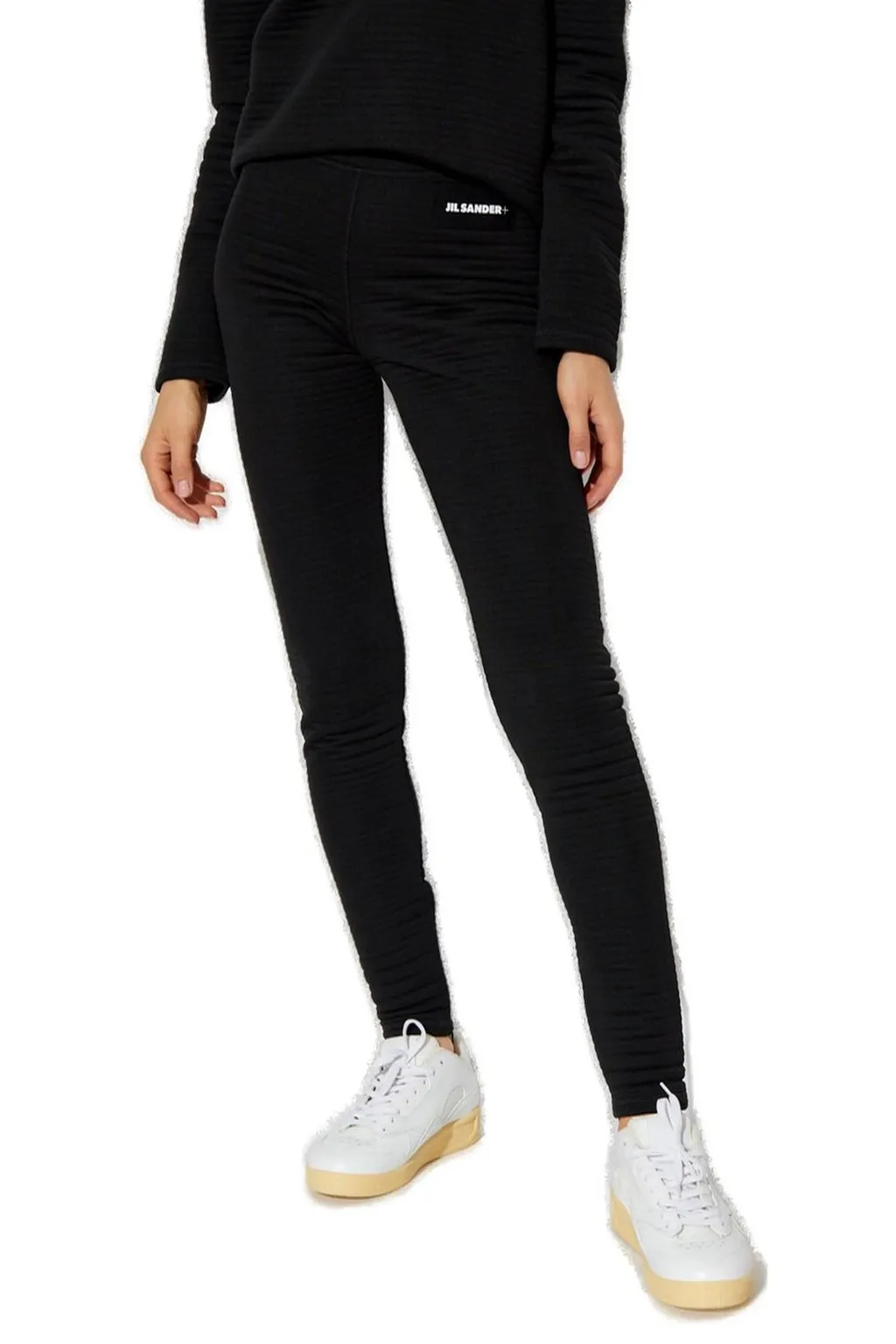 Jil Sander Logo-Patch Slim-Cut Ribbed Leggings