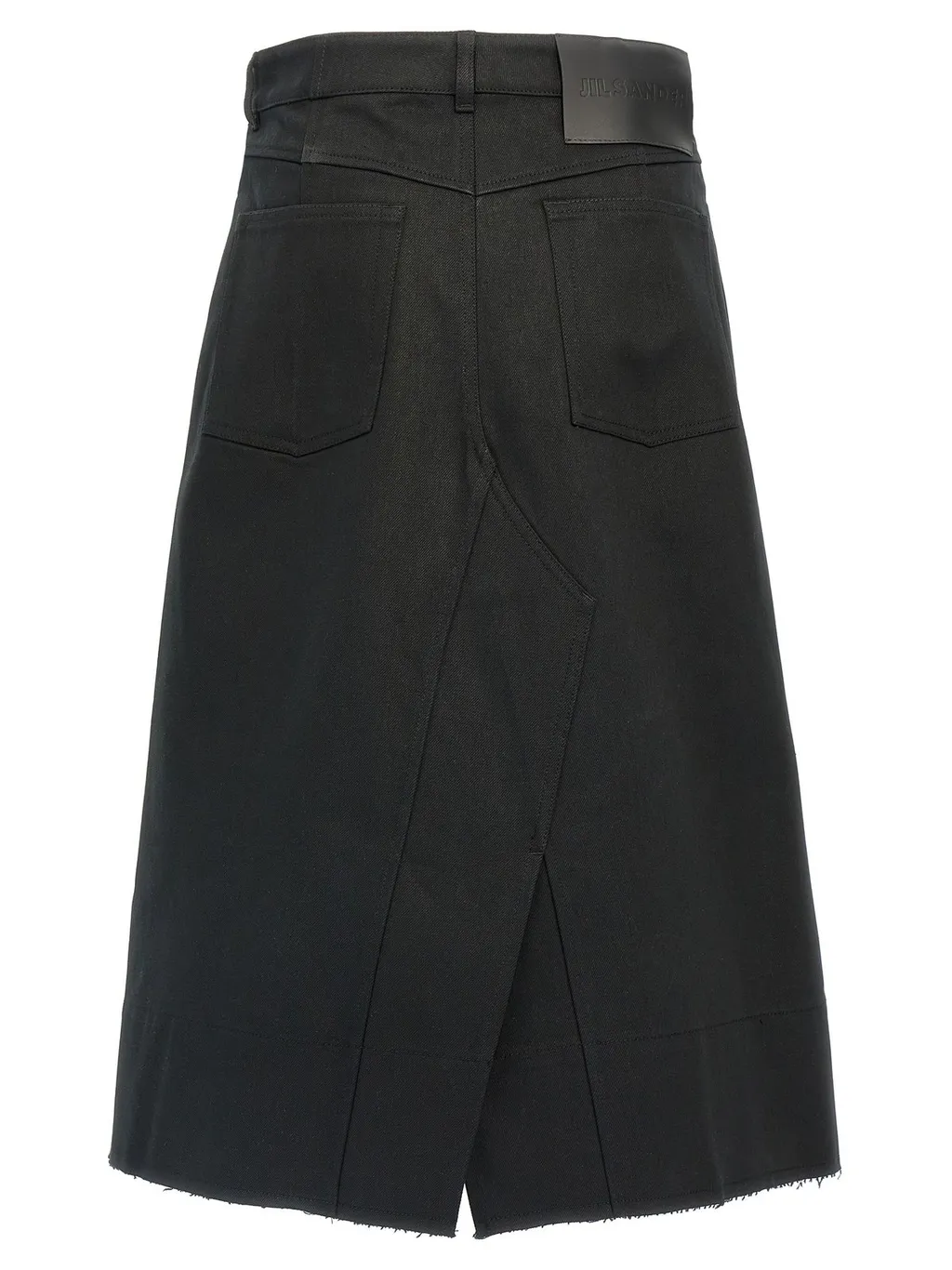 Jil Sander Logo Patch Denim Skirt