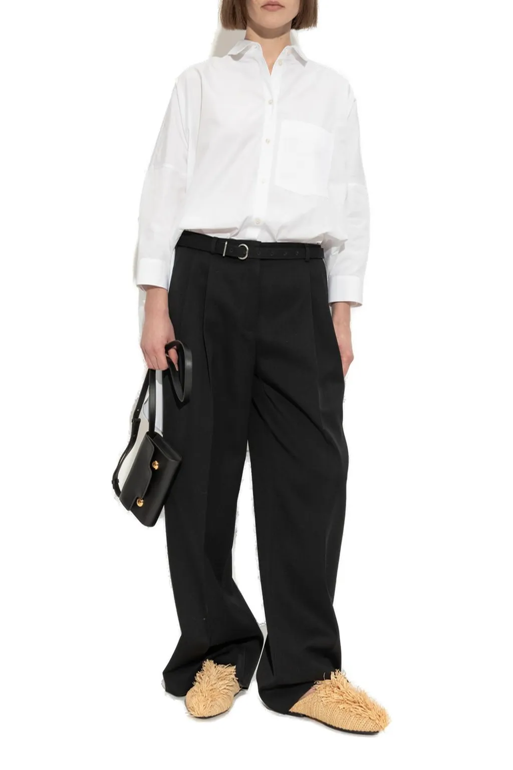 Jil Sander Fringed Slippers