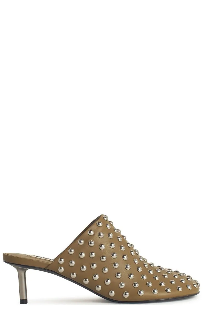 Jil Sander Stud Embellished Round Toe Mules
