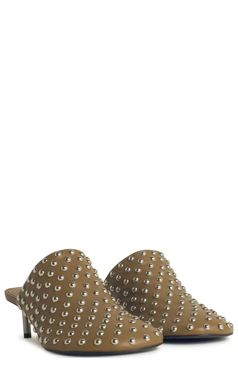 Jil Sander Stud Embellished Round Toe Mules
