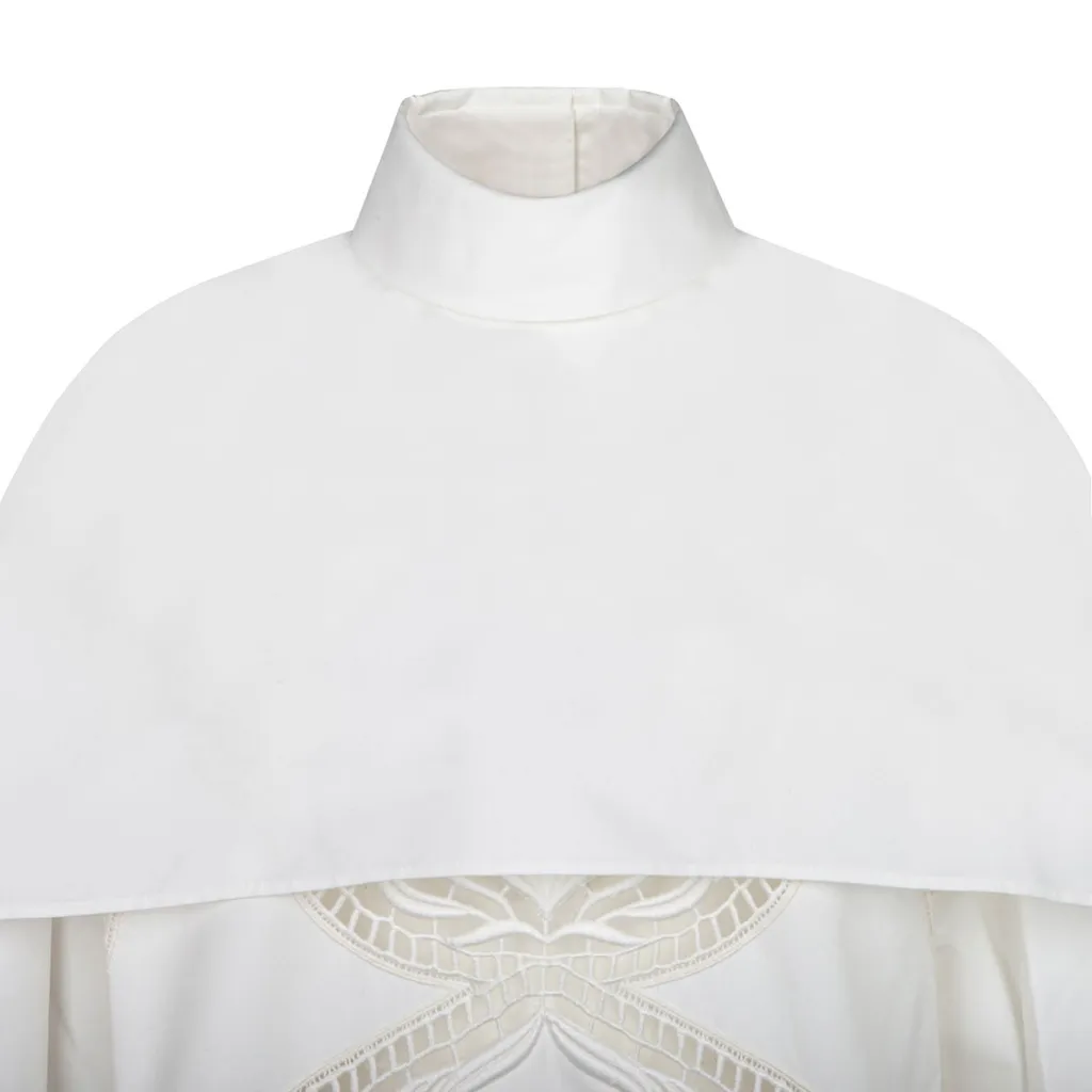 Jil Sander Lace Detailed Curved Hem Cape Top