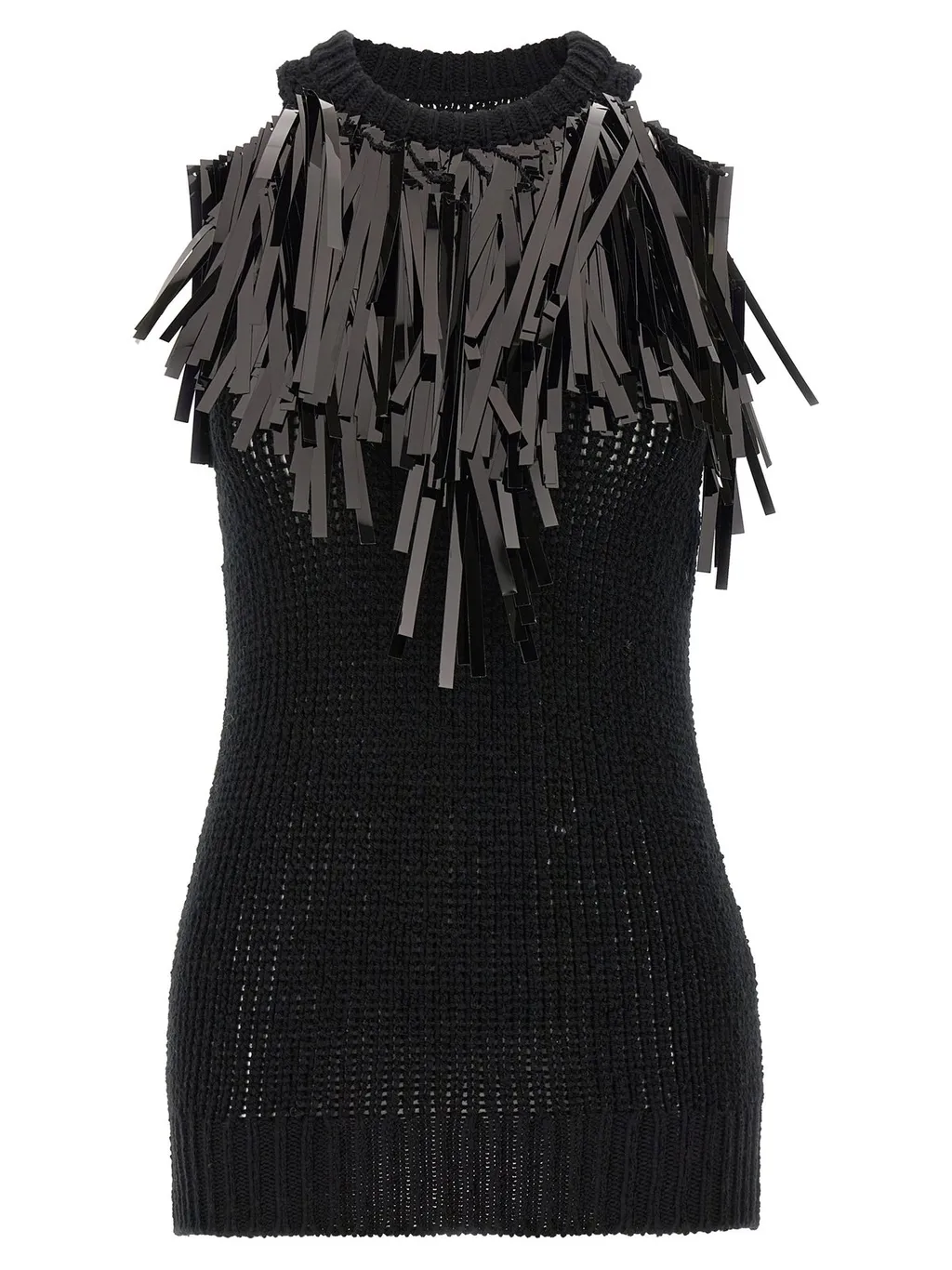 Jil Sander Fringed Trim Sleeveless Knitted Top