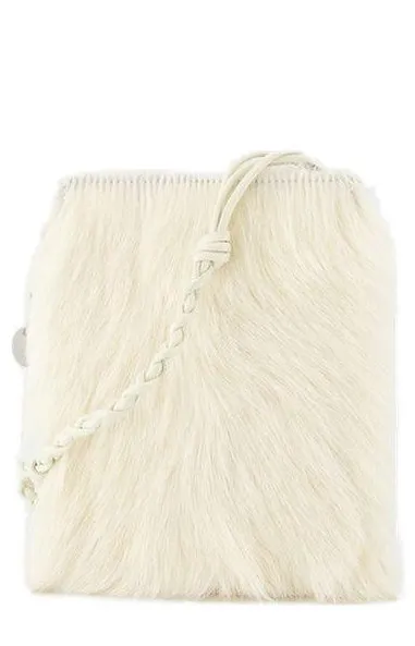 Jil Sander Tangle Shearling Small Crossbody Bag