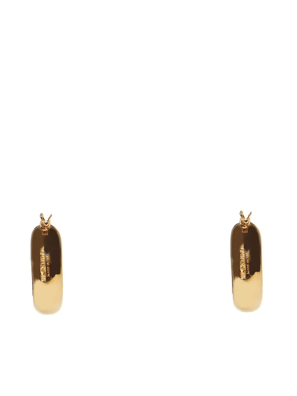 Jil Sander Logo Engraved Hoop Earrings
