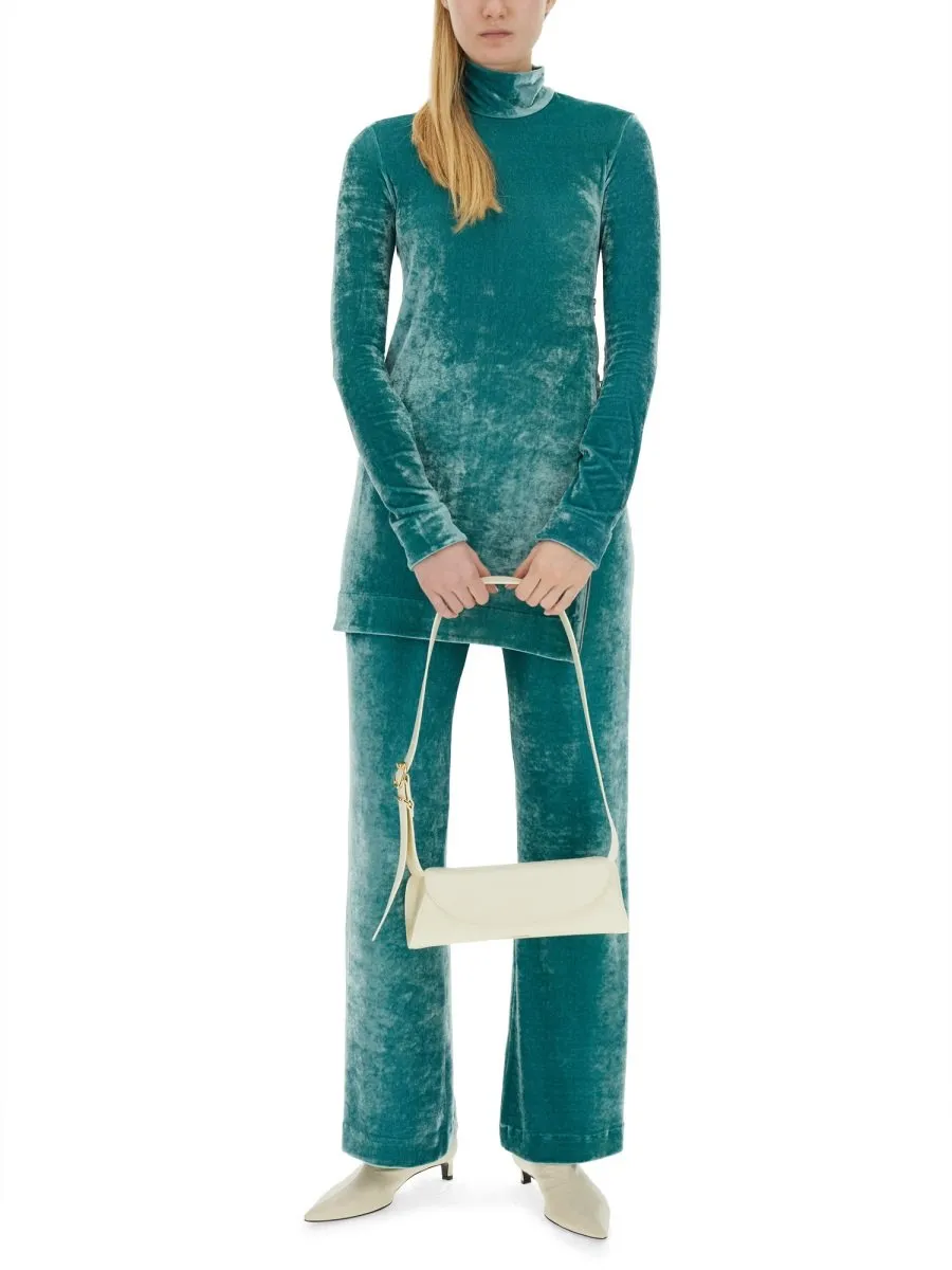 Jil Sander Mid-Waisted Velvet Trousers