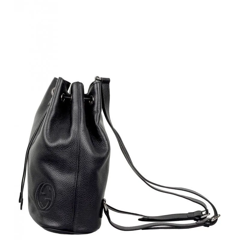 Gucci Logo Embossed Drawstring Backpack