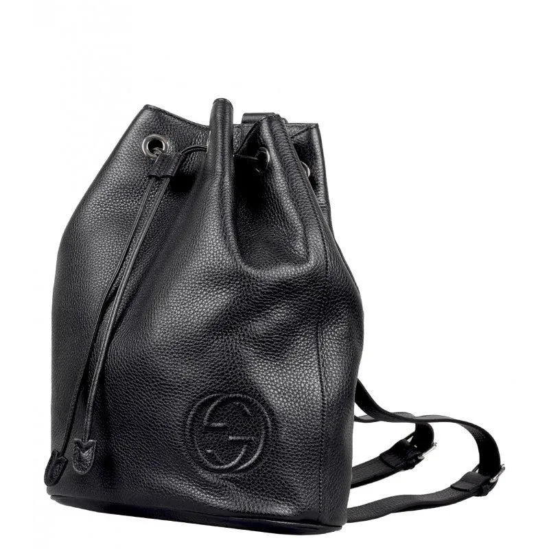 Gucci Logo Embossed Drawstring Backpack