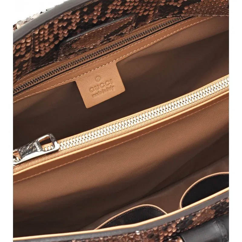 Gucci Embossed Bamboo Tote Bag