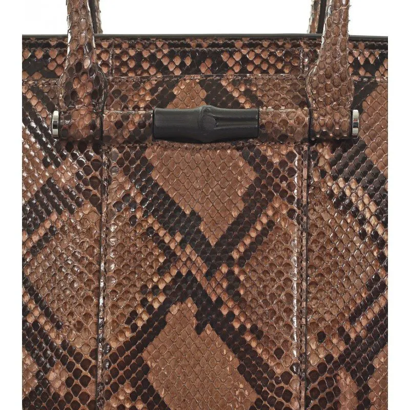 Gucci Embossed Bamboo Tote Bag