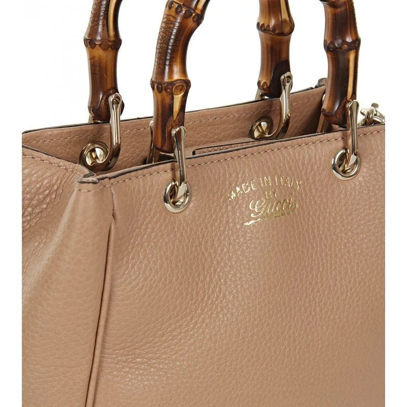 Gucci Logo Printed Bamboo Mini Top Handle Bag