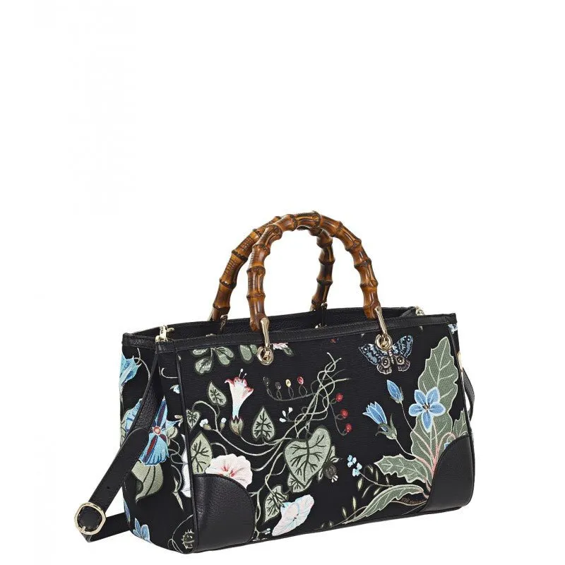 Gucci Flora Knight Print Bamboo Strapped Tote Bag