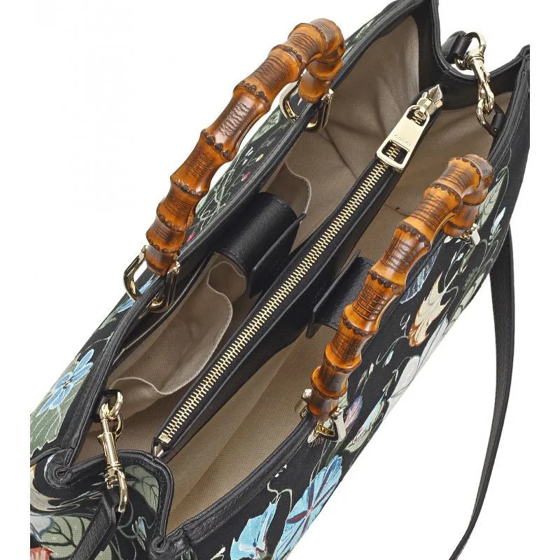 Gucci Flora Knight Print Bamboo Strapped Tote Bag