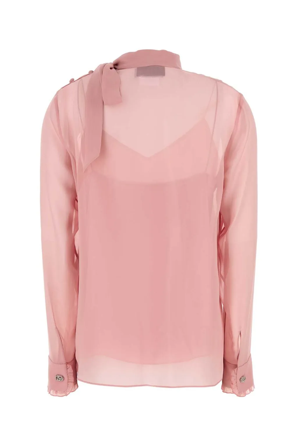 Gucci Gg Georgette Tie-Detailed Top
