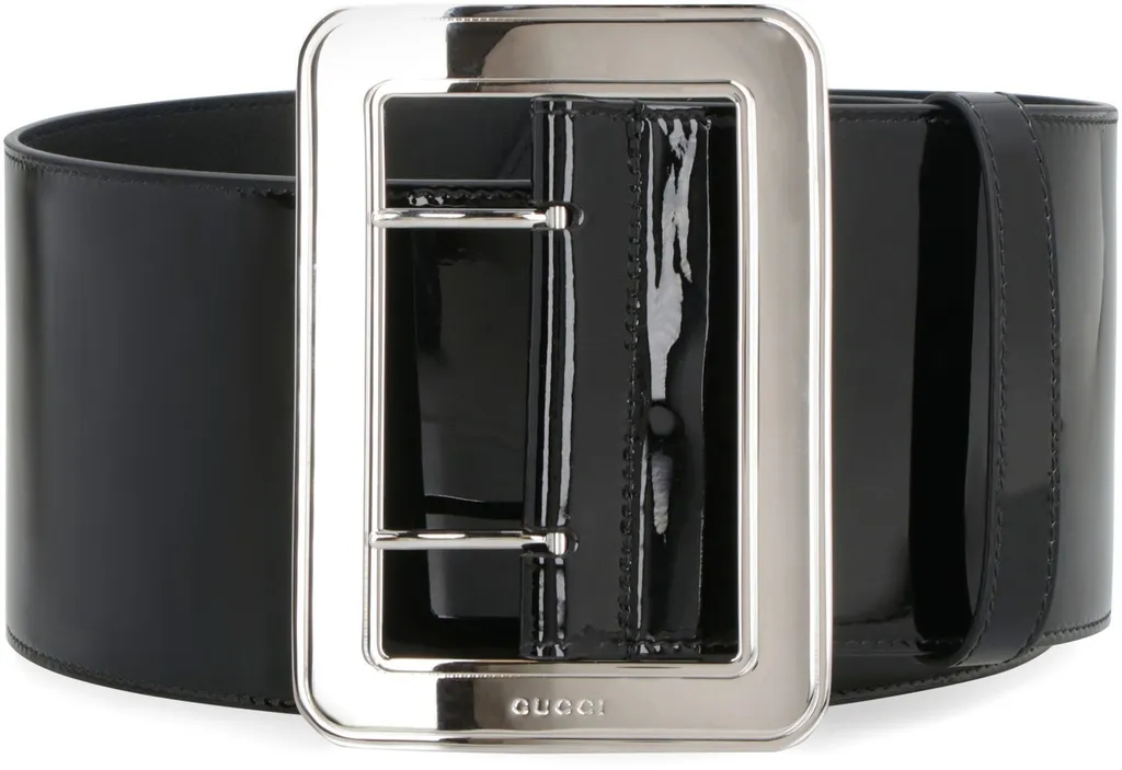 Gucci Logo Engraved Wide Buckle Belt