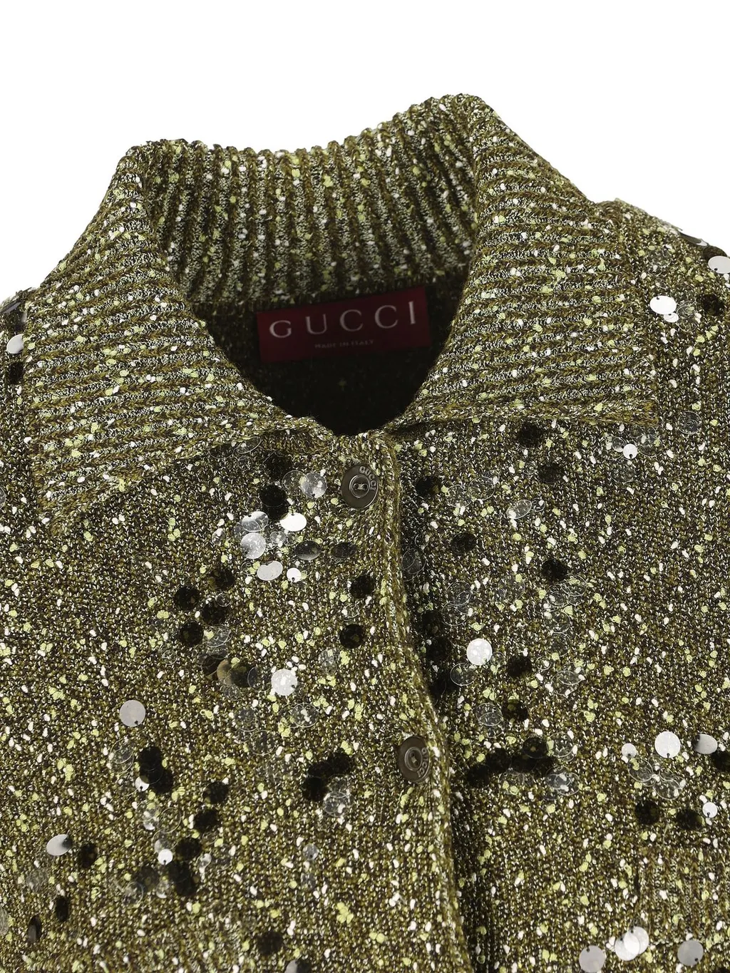 Gucci Polo Neck Tweed Cardigan