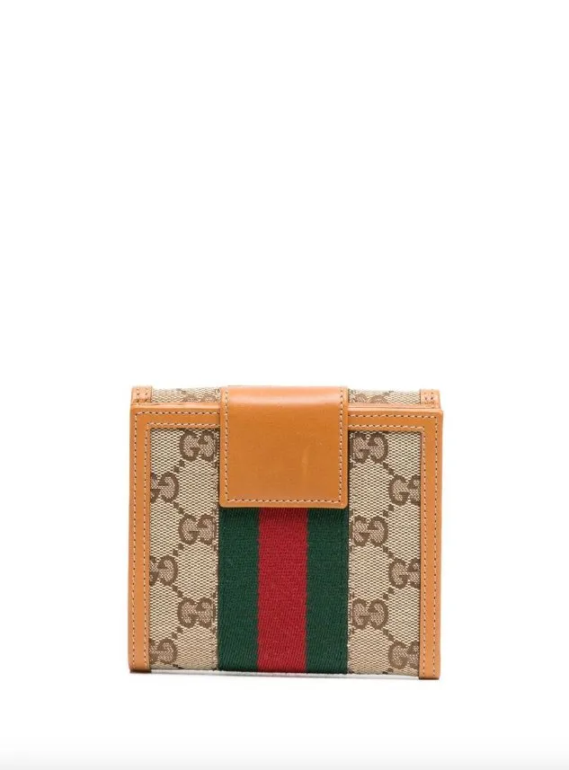 Gucci All-Over Logo Print Compact Wallet