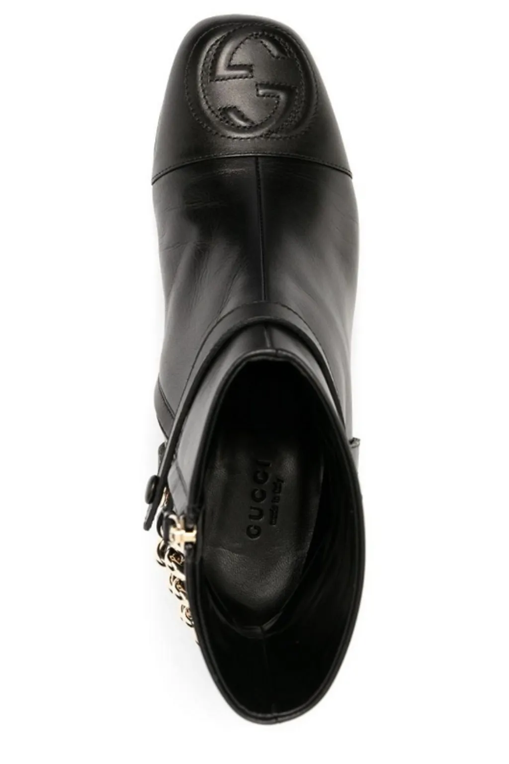 Gucci Logo Embossed Ankle Boots