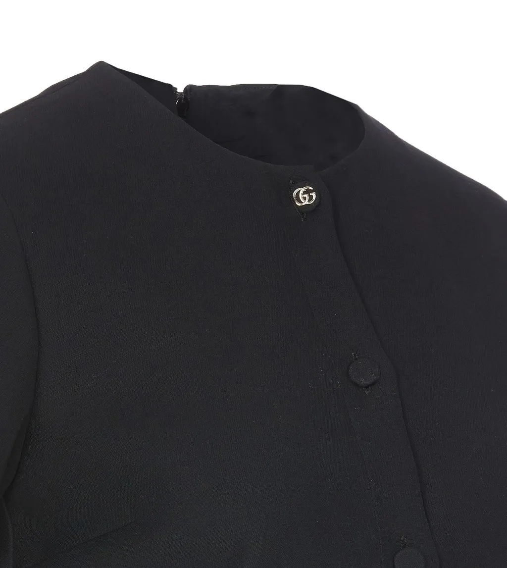 Gucci Rear Zipped Inverted-Pleat Mini Dress
