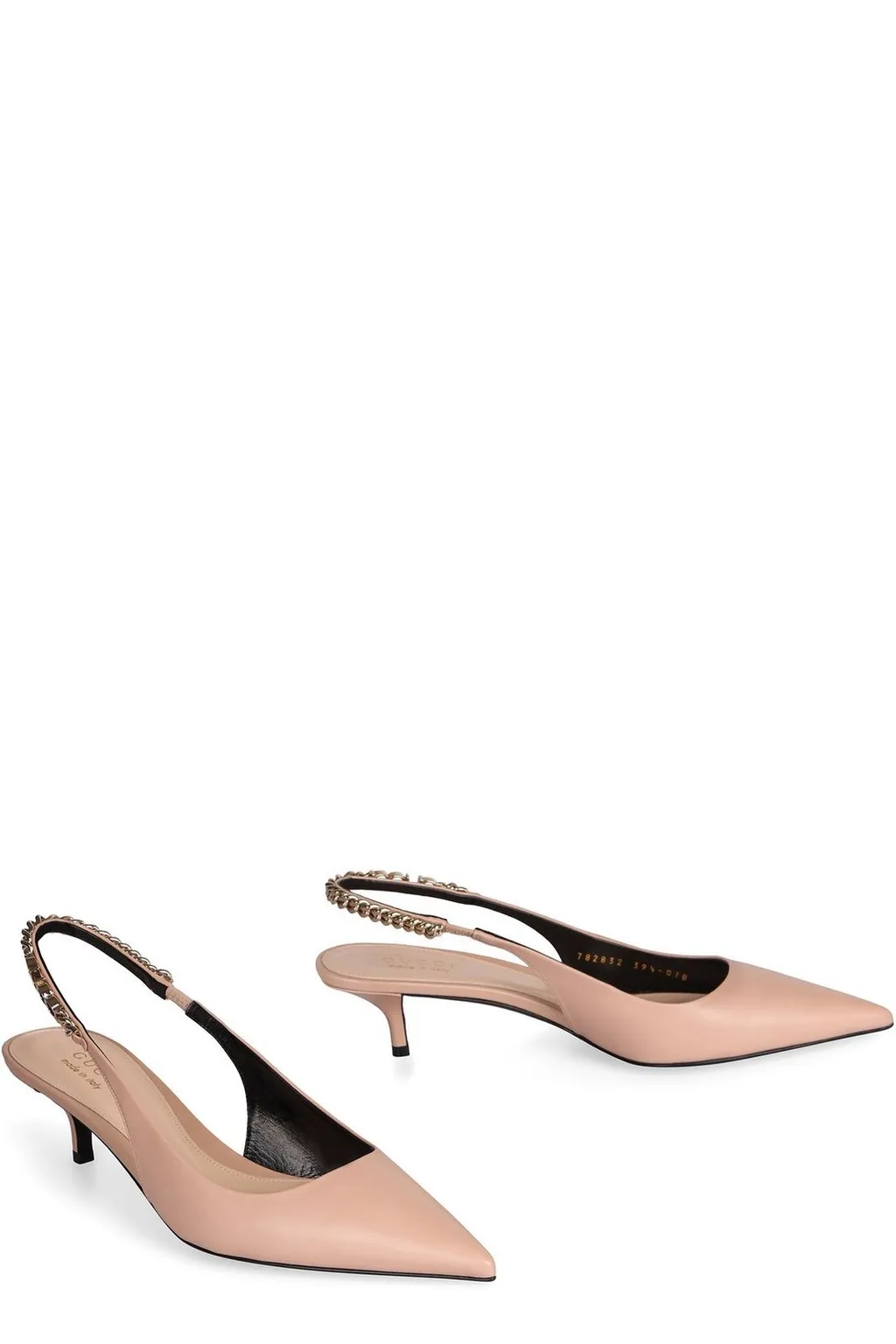 Gucci Signoria Logo Plaque Slingback Pumps