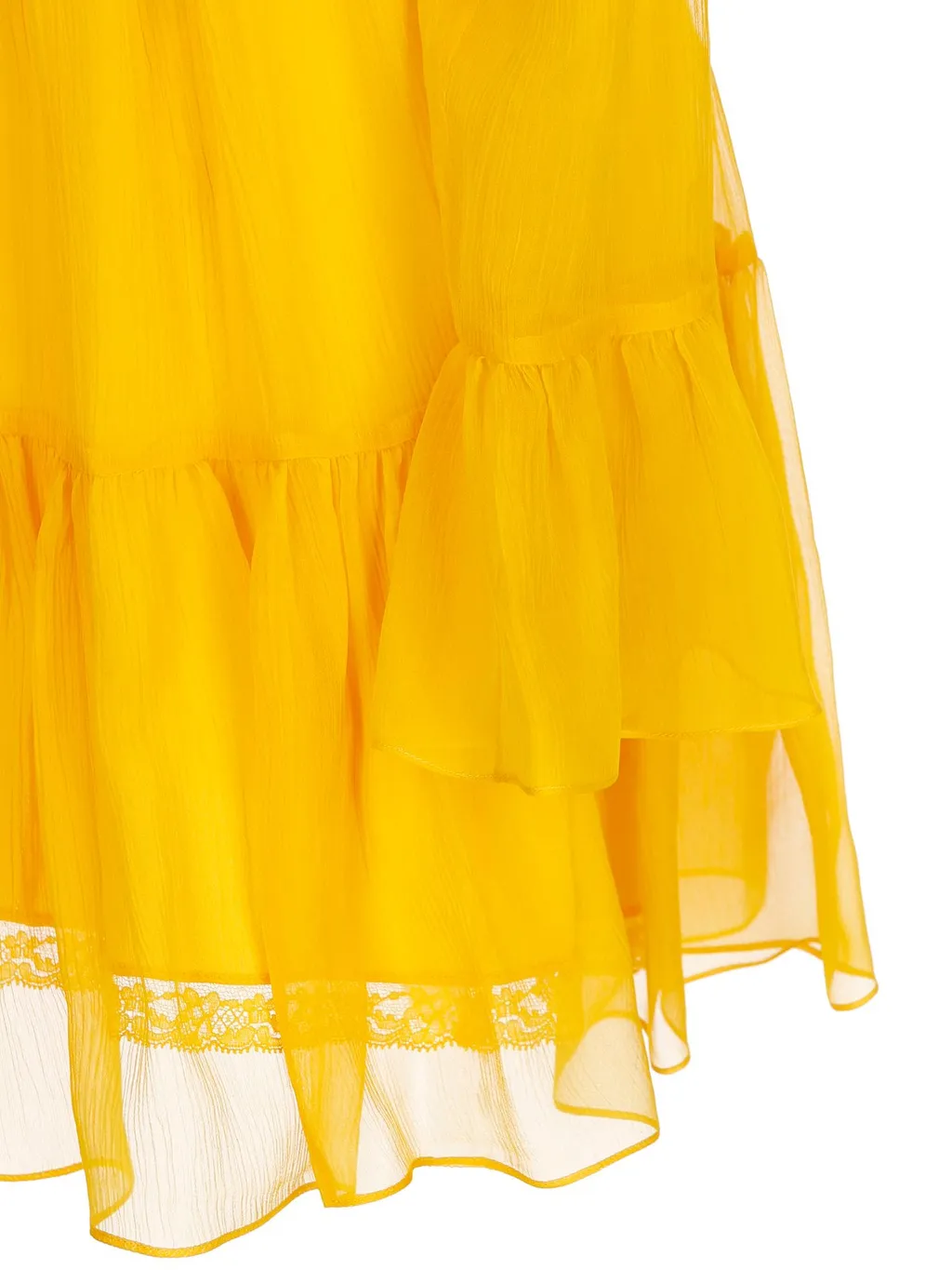 Gucci Ruffled Hem Chiffon Dress
