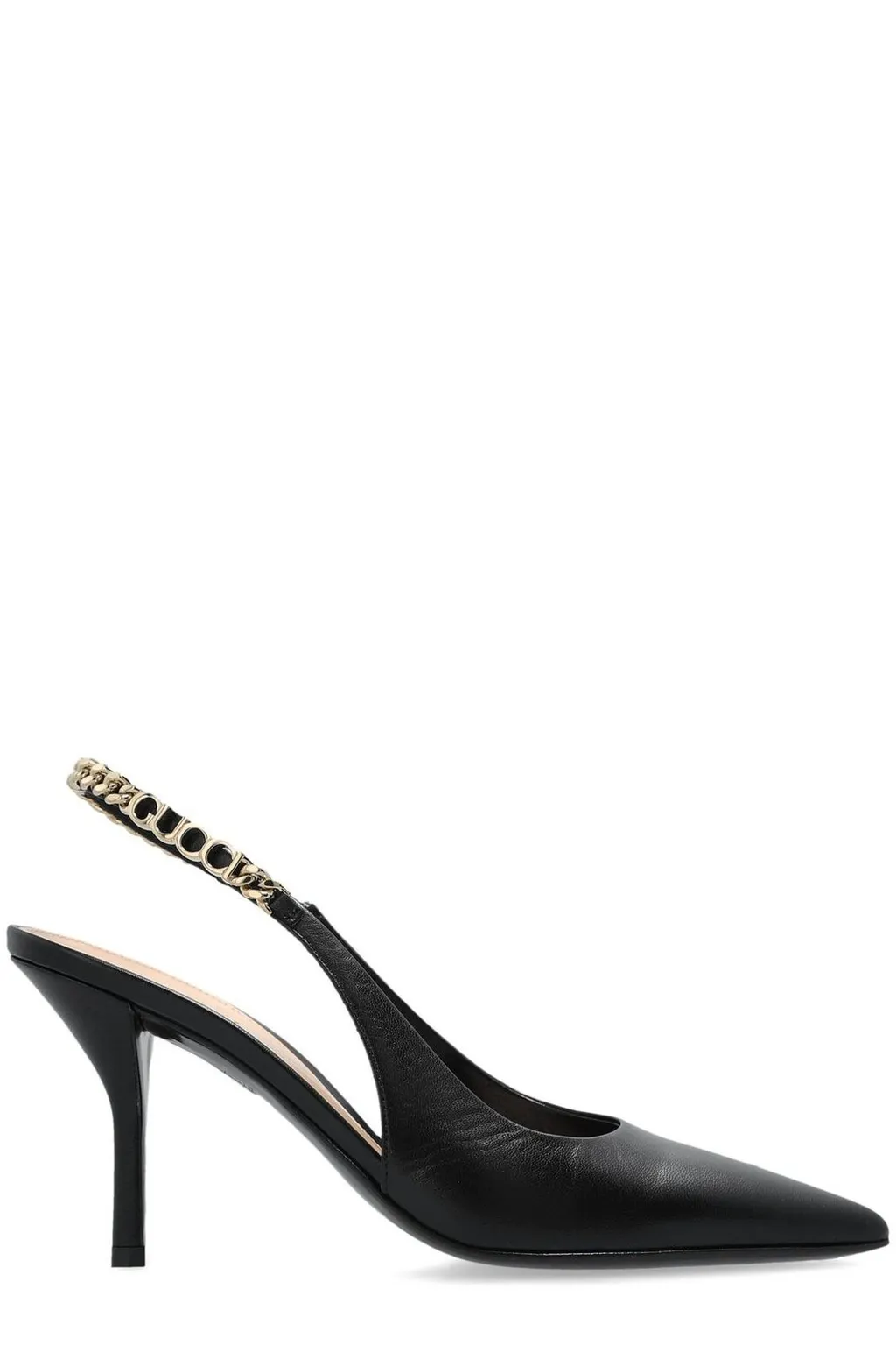 Gucci Signoria Logo Plaque Slingback Pumps