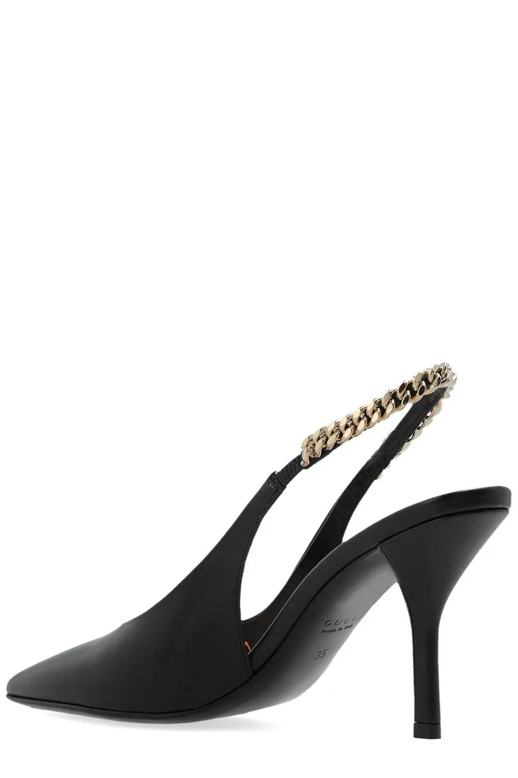 Gucci Signoria Logo Plaque Slingback Pumps