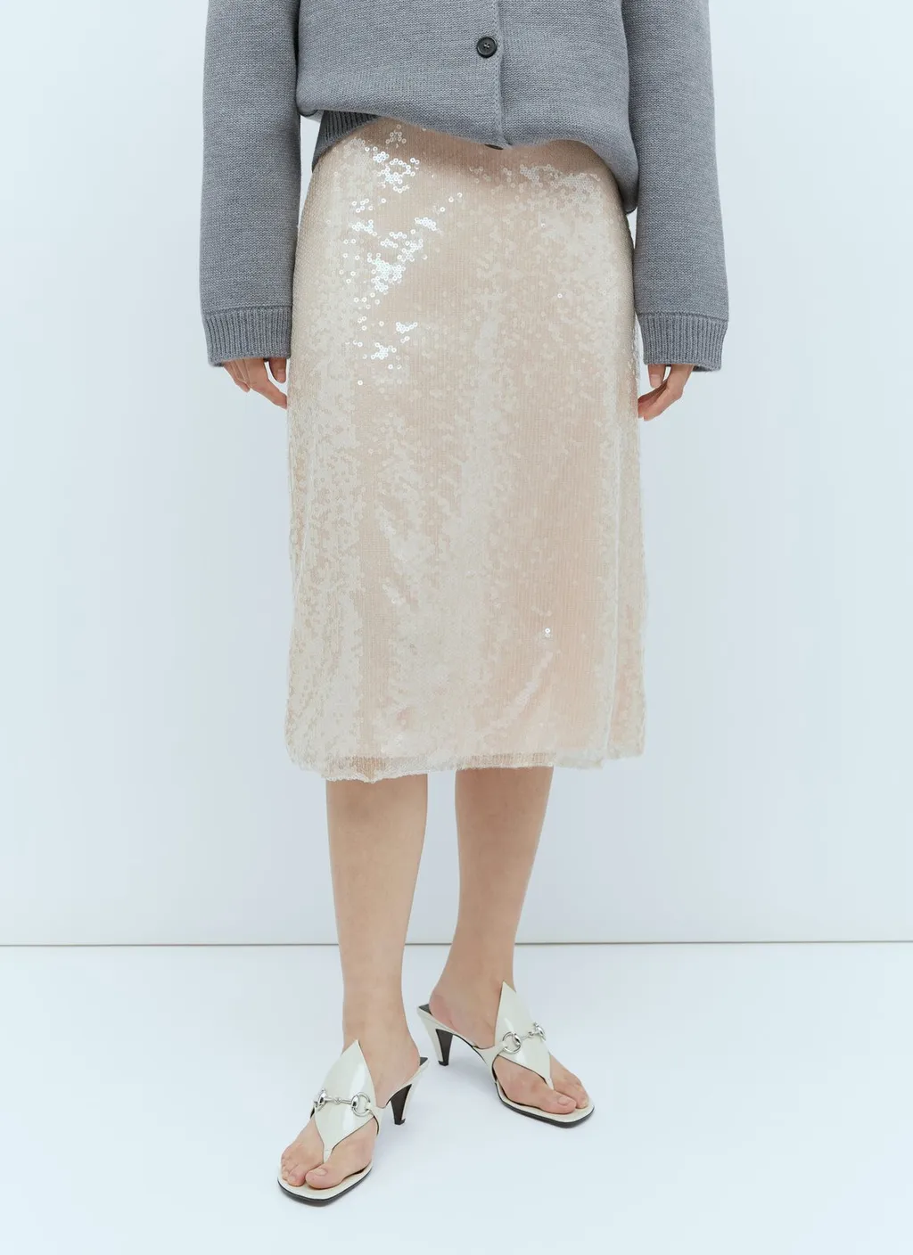 Gucci Sequin Embroidered Tulle Skirt