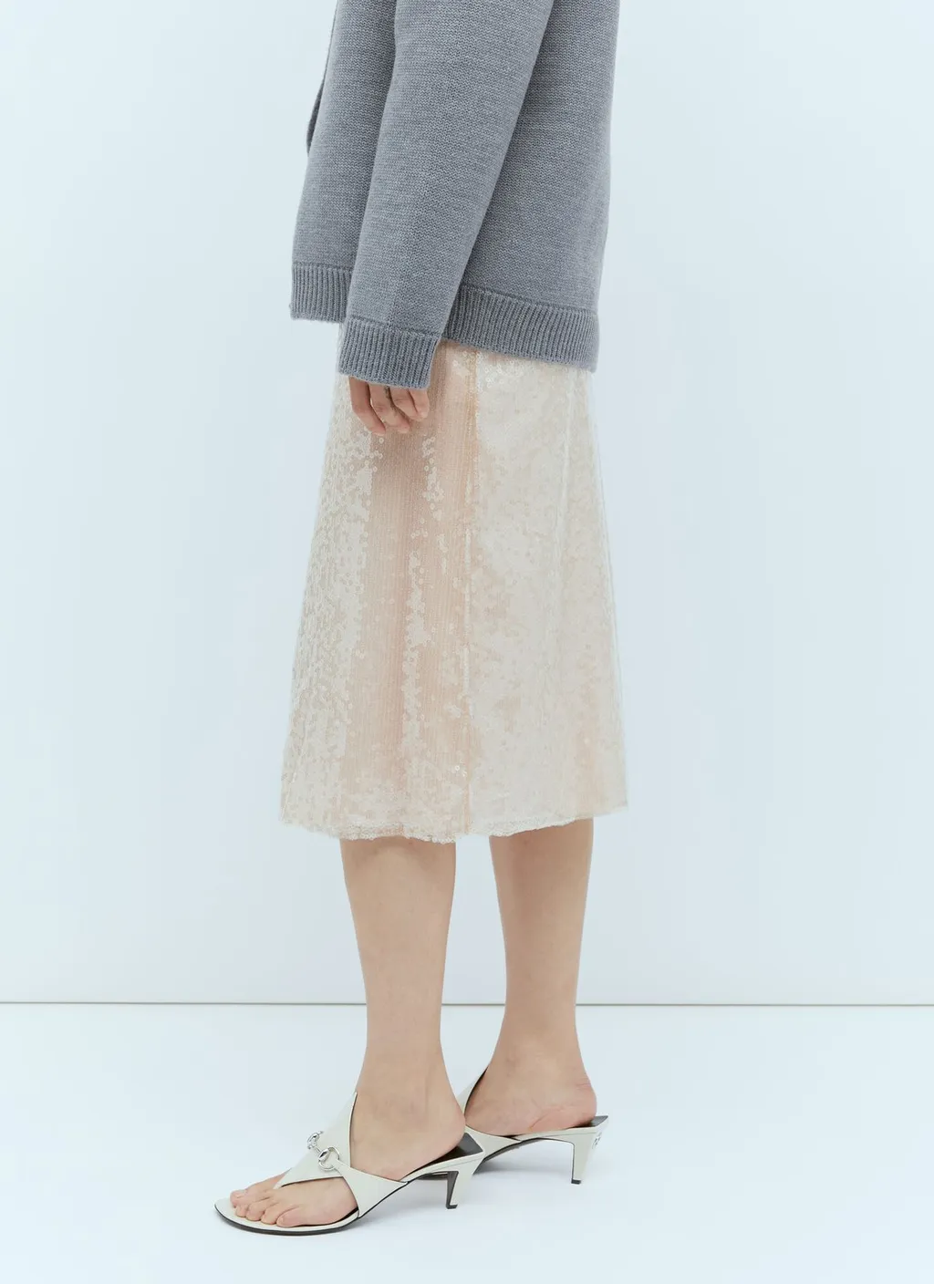 Gucci Sequin Embroidered Tulle Skirt