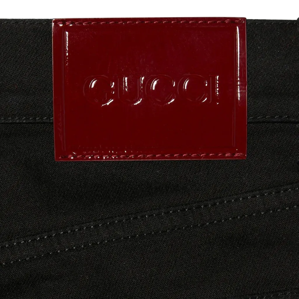 Gucci Laser Design Straight Denim Pants
