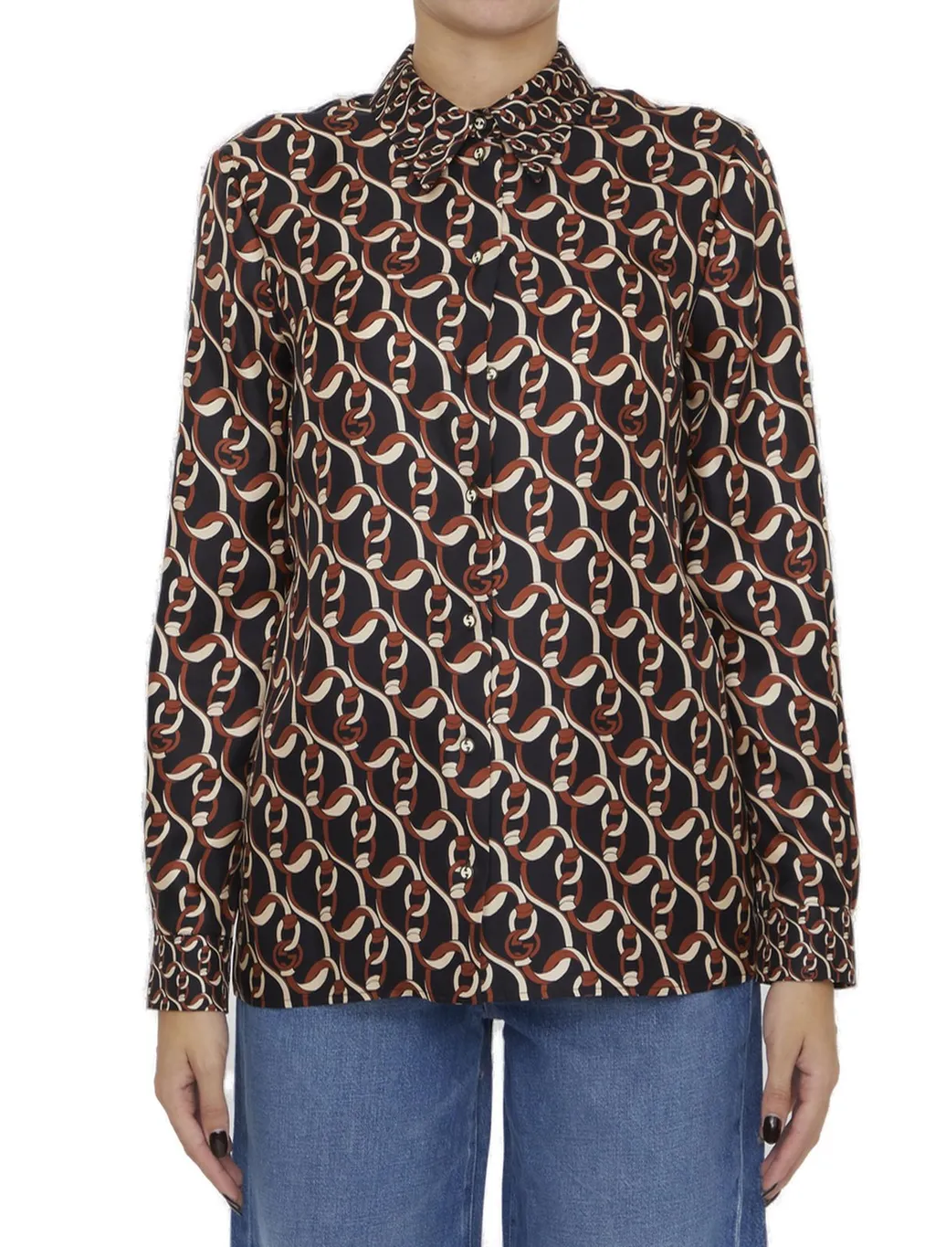 Gucci Interlocking G Chain Printed Shirt