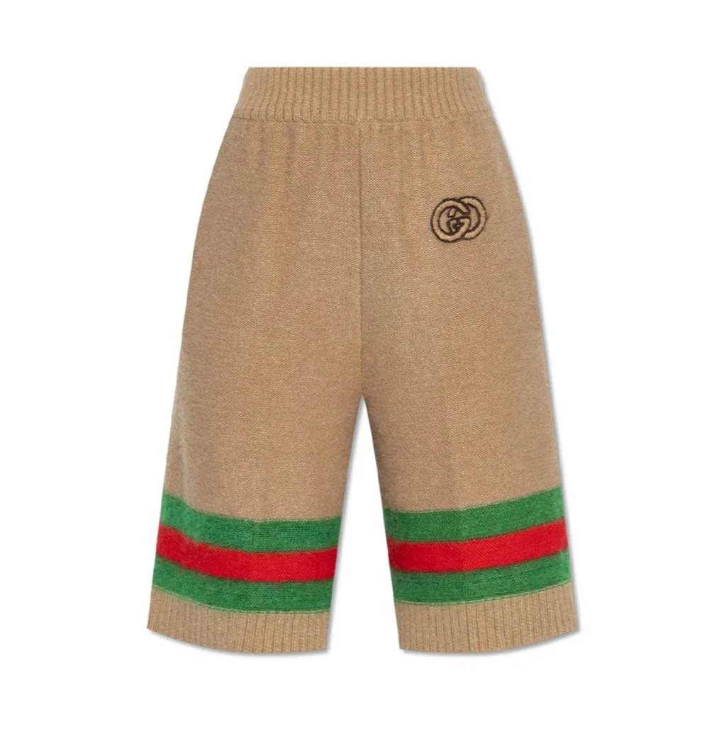 Gucci Knee-Length Striped Knit Shorts